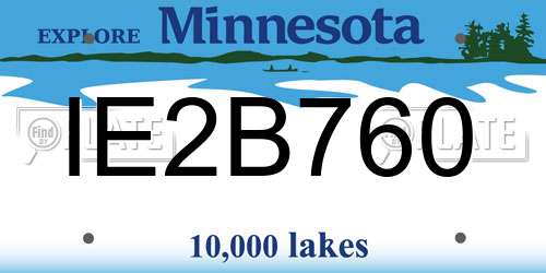 IE2B760 Minnesota License Plate
