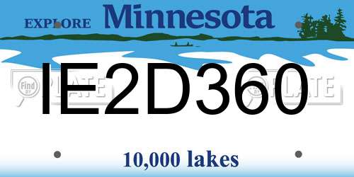 IE2D360 Minnesota License Plate