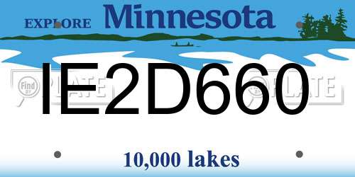 IE2D660 Minnesota License Plate