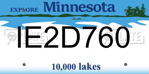 IE2D760 Minnesota License Plate