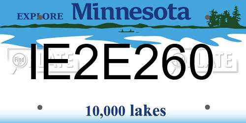 IE2E260 Minnesota License Plate