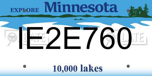 IE2E760 Minnesota License Plate
