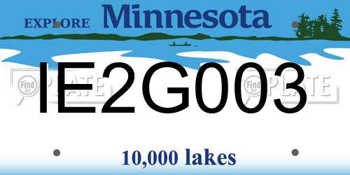 IE2G003 Minnesota License Plate