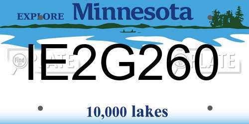 IE2G260 Minnesota License Plate