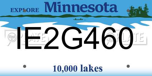 IE2G460 Minnesota License Plate