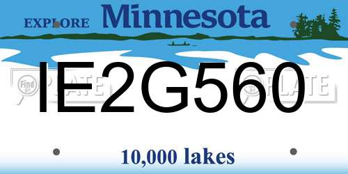 IE2G560 Minnesota License Plate