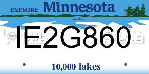 IE2G860 Minnesota License Plate