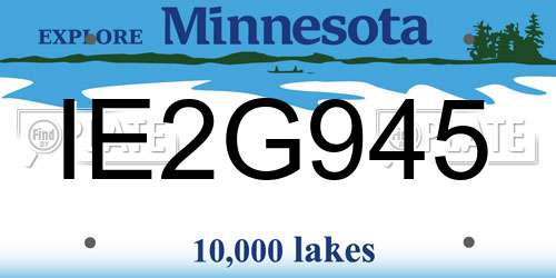 IE2G945 Minnesota License Plate