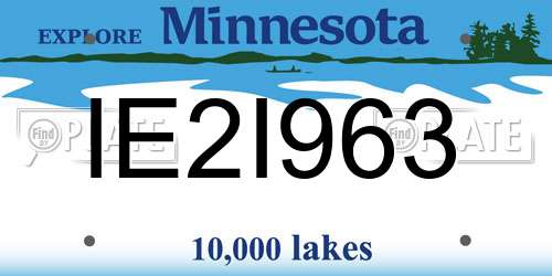 IE2I963 Minnesota License Plate