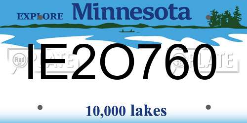 IE2O760 Minnesota License Plate