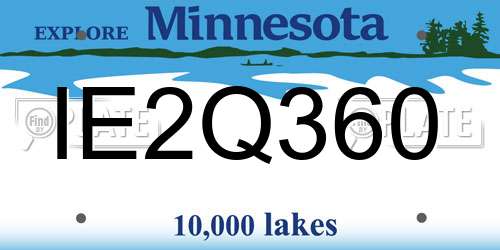 IE2Q360 Minnesota License Plate