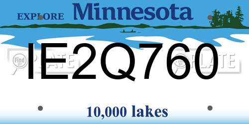 IE2Q760 Minnesota License Plate