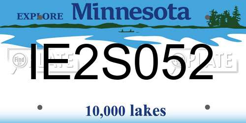 IE2S052 Minnesota License Plate