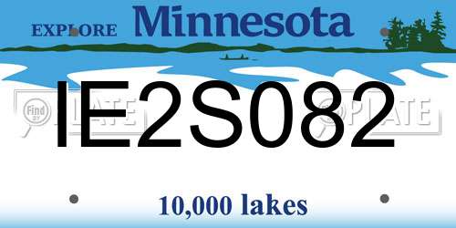 IE2S082 Minnesota License Plate