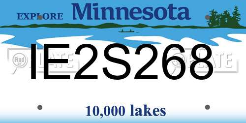 IE2S268 Minnesota License Plate