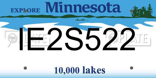 IE2S522 Minnesota License Plate