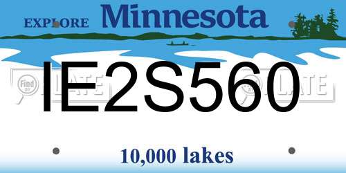 IE2S560 Minnesota License Plate