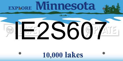 IE2S607 Minnesota License Plate