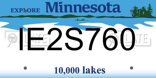 IE2S760 Minnesota License Plate