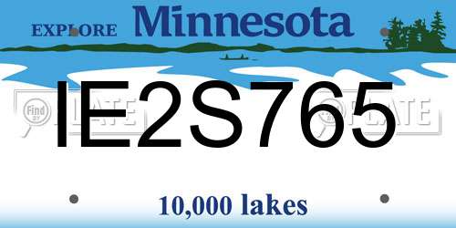 IE2S765 Minnesota License Plate