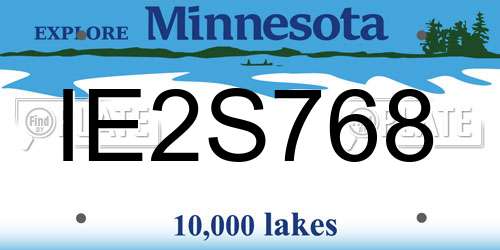 IE2S768 Minnesota License Plate