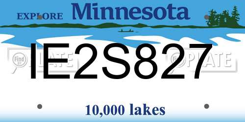 IE2S827 Minnesota License Plate