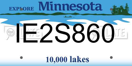 IE2S860 Minnesota License Plate