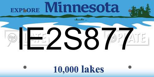 IE2S877 Minnesota License Plate