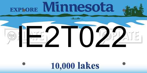 IE2T022 Minnesota License Plate