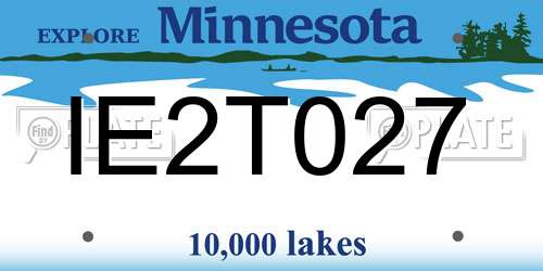 IE2T027 Minnesota License Plate
