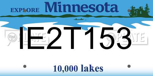 IE2T153 Minnesota License Plate