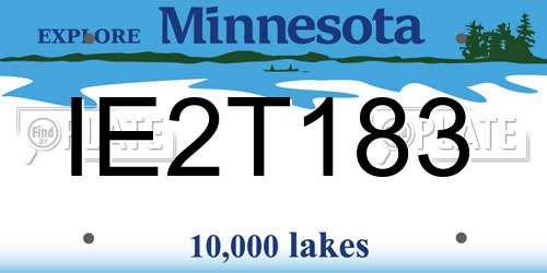 IE2T183 Minnesota License Plate