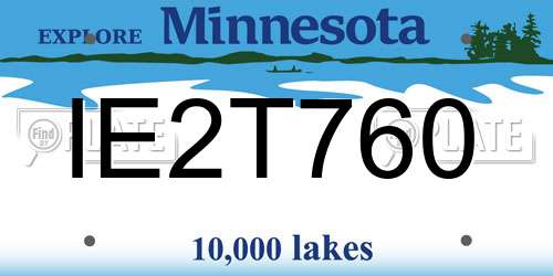 IE2T760 Minnesota License Plate