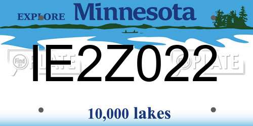 IE2Z022 Minnesota License Plate