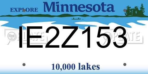 IE2Z153 Minnesota License Plate