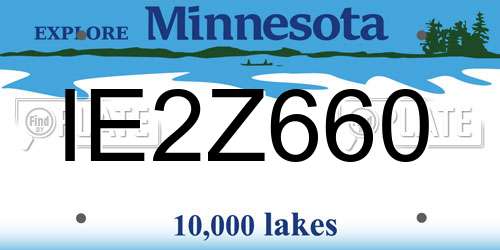 IE2Z660 Minnesota License Plate