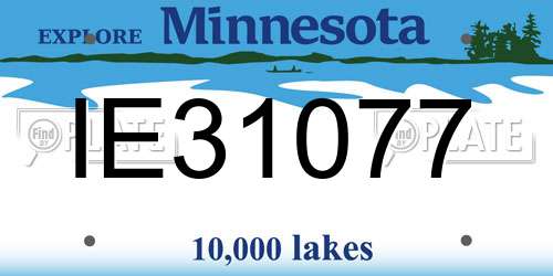 IE31077 Minnesota License Plate
