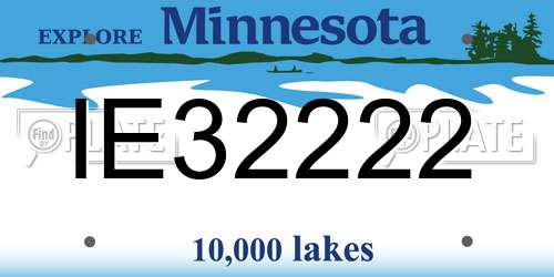 IE32222 Minnesota License Plate