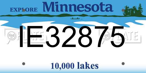 IE32875 Minnesota License Plate