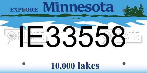 IE33558 Minnesota License Plate