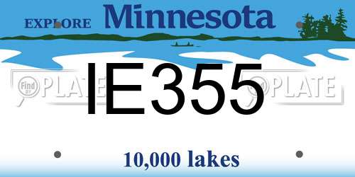 IE355 Minnesota License Plate