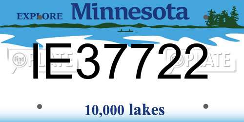 IE37722 Minnesota License Plate