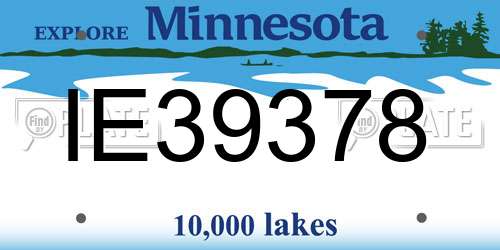 IE39378 Minnesota License Plate