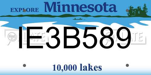 IE3B589 Minnesota License Plate