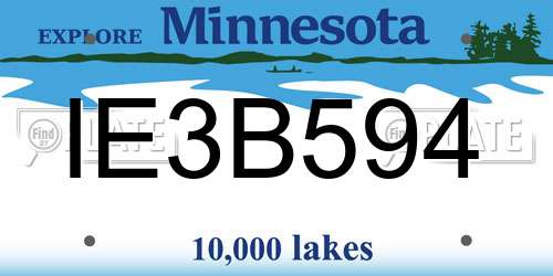 IE3B594 Minnesota License Plate