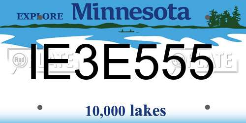 IE3E555 Minnesota License Plate