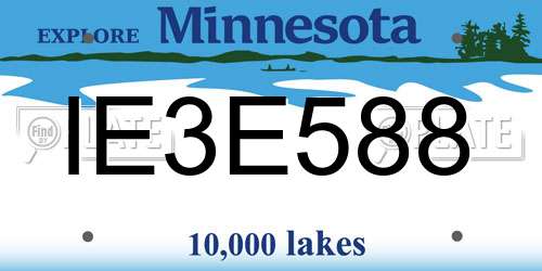 IE3E588 Minnesota License Plate