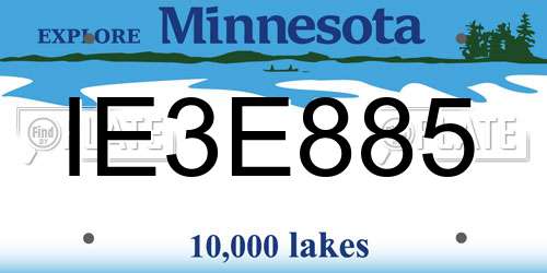 IE3E885 Minnesota License Plate