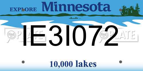 IE3I072 Minnesota License Plate