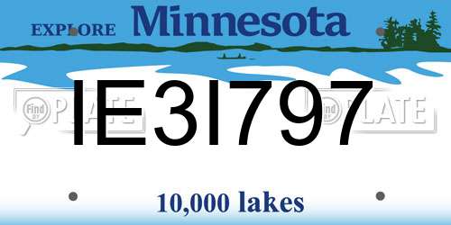IE3I797 Minnesota License Plate